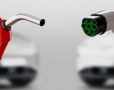 diesel and electric pump facing each other